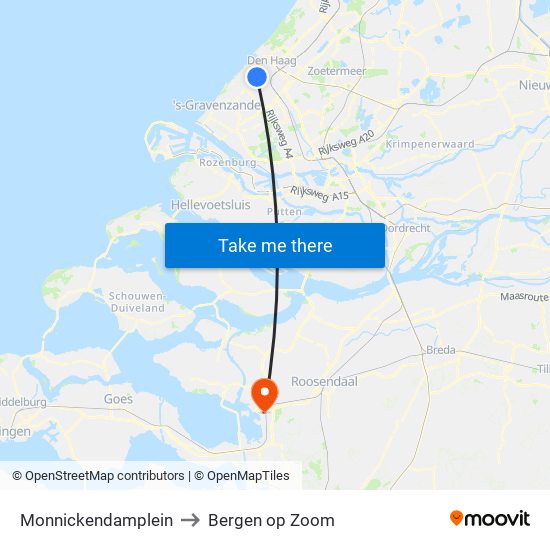 Monnickendamplein to Bergen op Zoom map