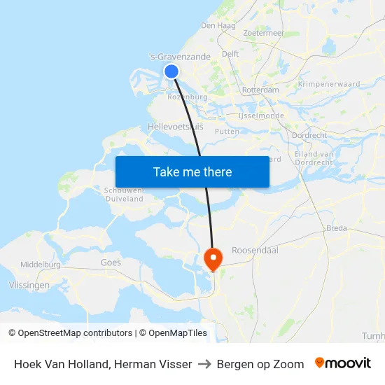 Hoek Van Holland, Herman Visser to Bergen op Zoom map
