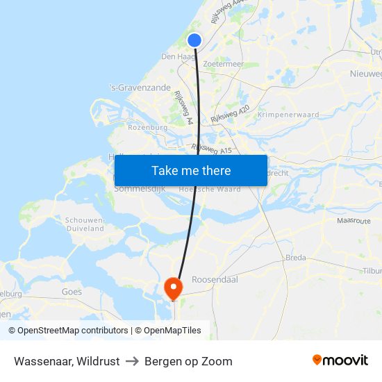 Wassenaar, Wildrust to Bergen op Zoom map