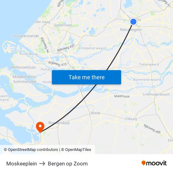 Moskeeplein to Bergen op Zoom map