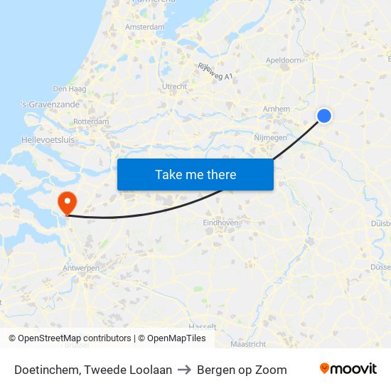 Doetinchem, Tweede Loolaan to Bergen op Zoom map