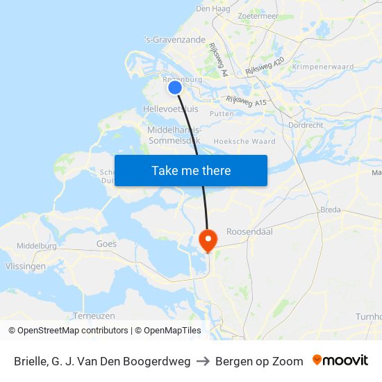 Brielle, G. J. Van Den Boogerdweg to Bergen op Zoom map