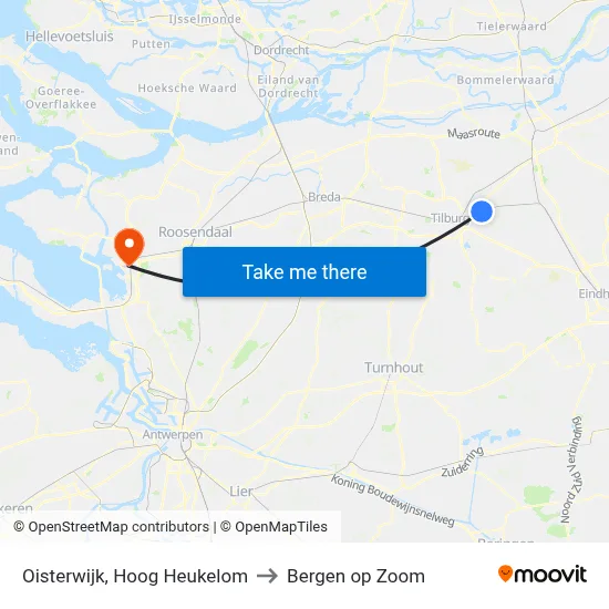 Oisterwijk, Hoog Heukelom to Bergen op Zoom map
