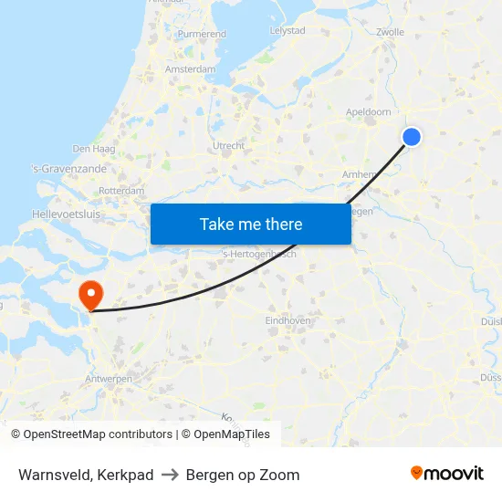 Warnsveld, Kerkpad to Bergen op Zoom map