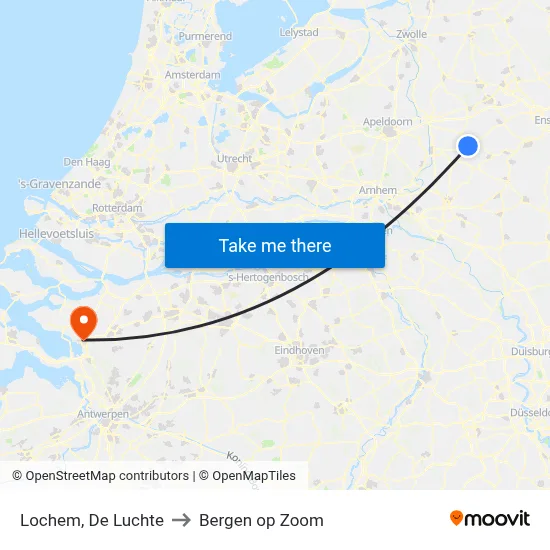 Lochem, De Luchte to Bergen op Zoom map