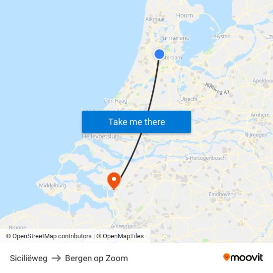 Siciliëweg to Bergen op Zoom map