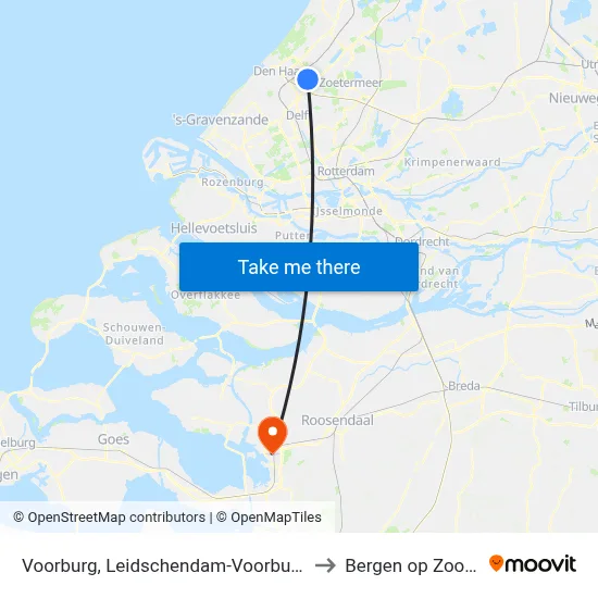 Voorburg, Leidschendam-Voorburg to Bergen op Zoom map