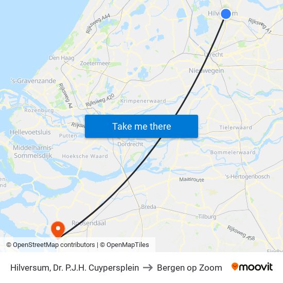 Hilversum, Dr. P.J.H. Cuypersplein to Bergen op Zoom map