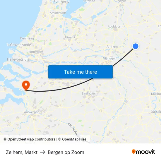 Zelhem, Markt to Bergen op Zoom map