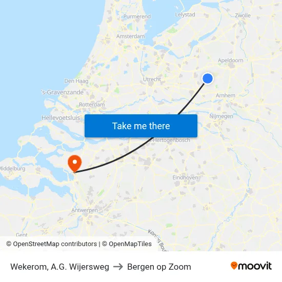Wekerom, A.G. Wijersweg to Bergen op Zoom map