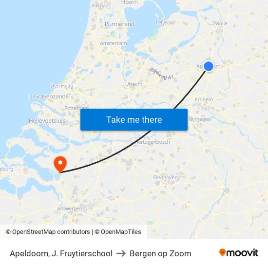 Apeldoorn, J. Fruytierschool to Bergen op Zoom map