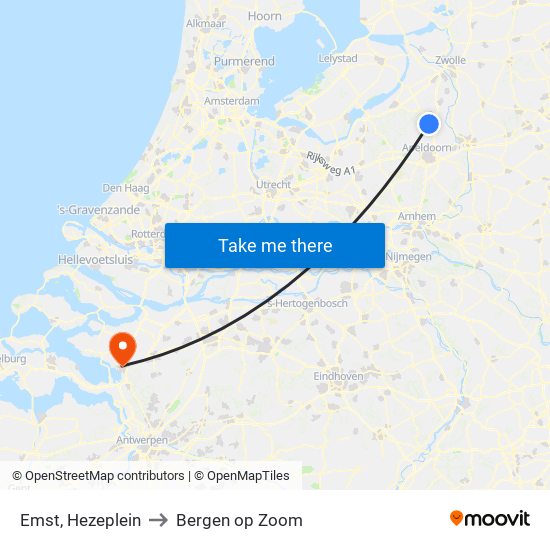 Emst, Hezeplein to Bergen op Zoom map