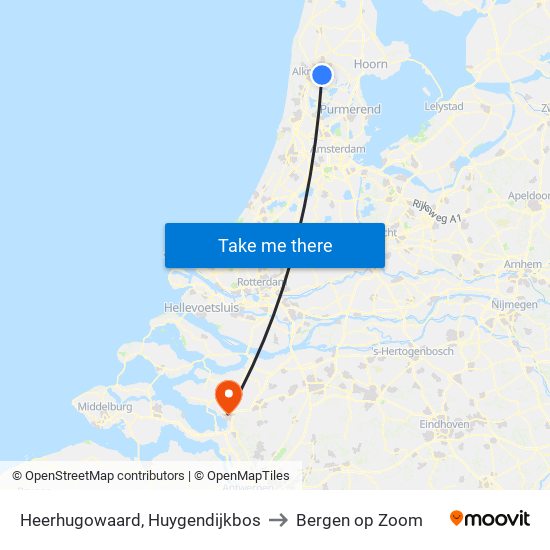 Heerhugowaard, Huygendijkbos to Bergen op Zoom map