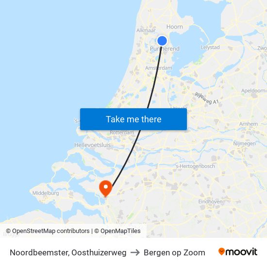 Noordbeemster, Oosthuizerweg to Bergen op Zoom map