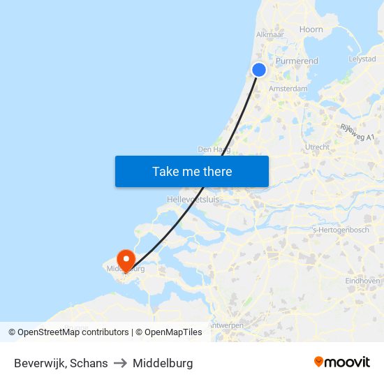 Beverwijk, Schans to Middelburg map