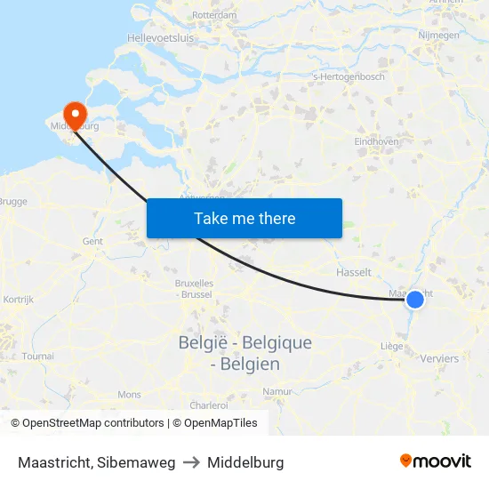 Maastricht, Sibemaweg to Middelburg map