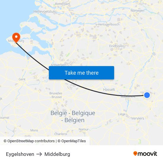 Eygelshoven to Middelburg map