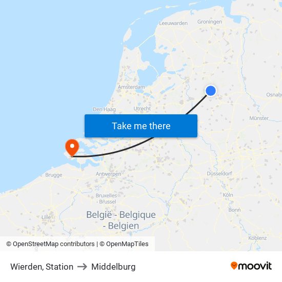 Wierden, Station to Middelburg map