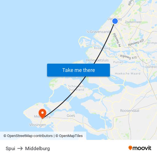 Spui to Middelburg map