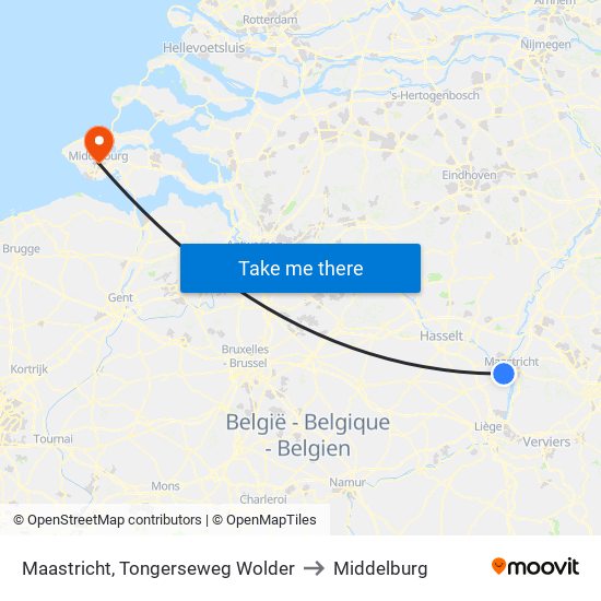 Maastricht, Tongerseweg Wolder to Middelburg map