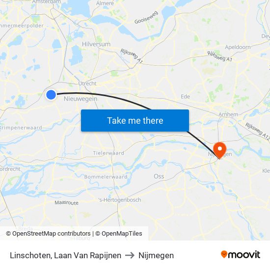 Linschoten, Laan Van Rapijnen to Nijmegen map