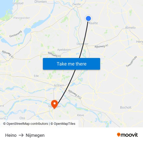 Heino to Nijmegen map