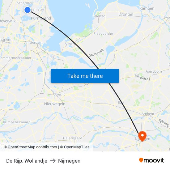 De Rijp, Wollandje to Nijmegen map