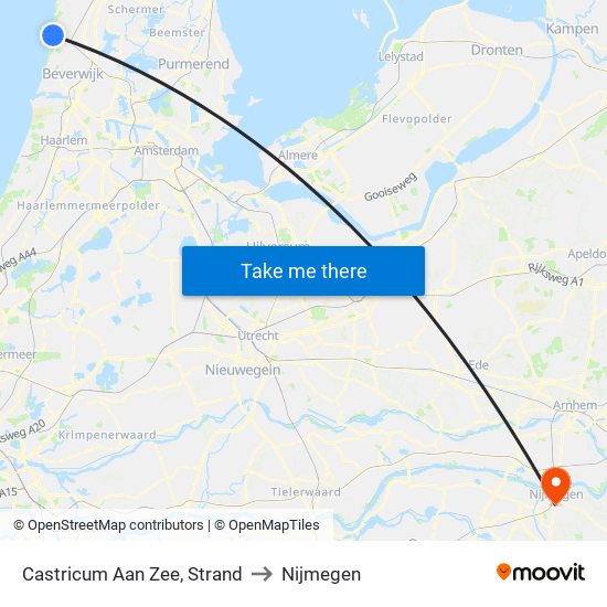 Castricum Aan Zee, Strand to Nijmegen map