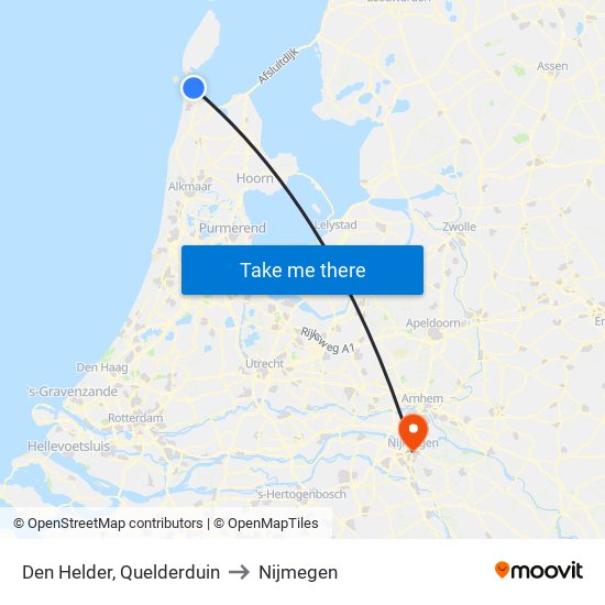 Den Helder, Quelderduin to Nijmegen map