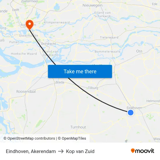 Eindhoven, Akerendam to Kop van Zuid map
