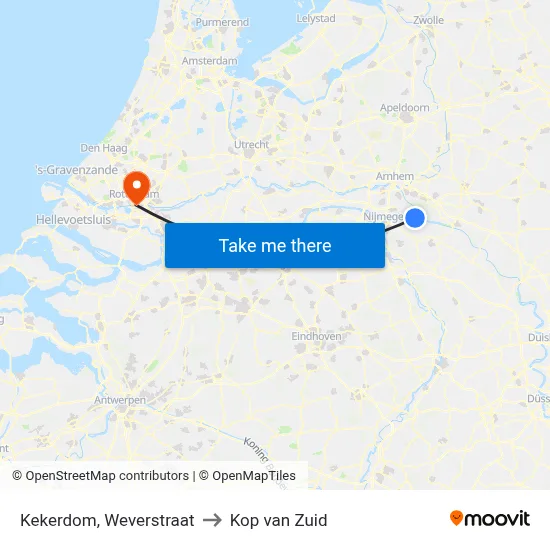 Kekerdom, Weverstraat to Kop van Zuid map