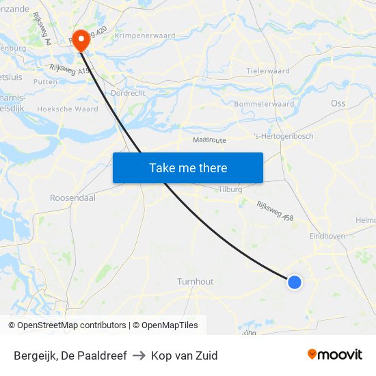 Bergeijk, De Paaldreef to Kop van Zuid map