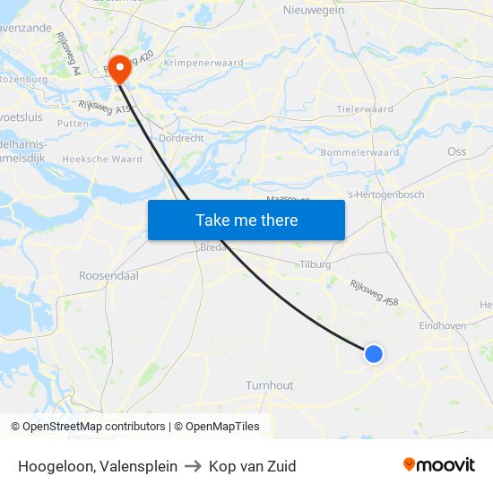 Hoogeloon, Valensplein to Kop van Zuid map