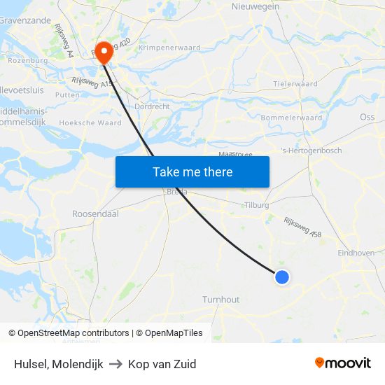 Hulsel, Molendijk to Kop van Zuid map