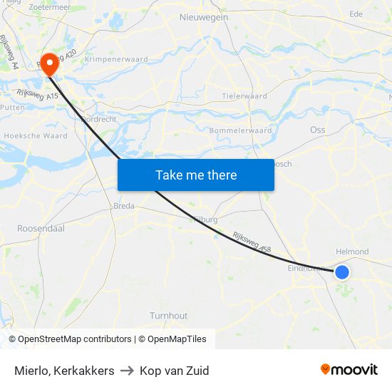 Mierlo, Kerkakkers to Kop van Zuid map