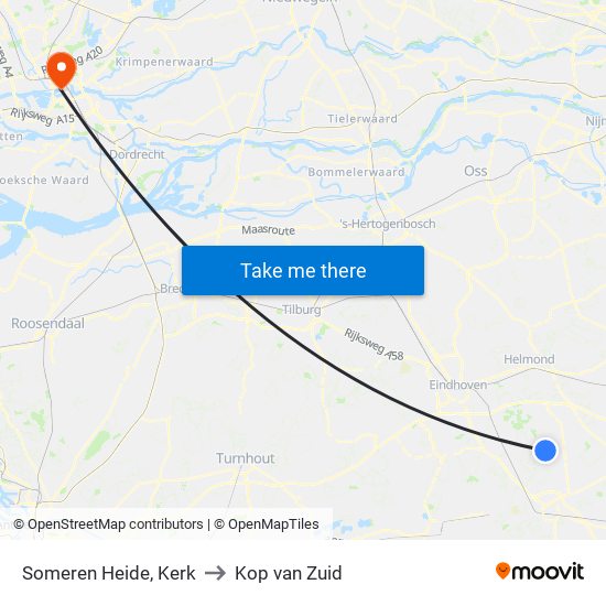 Someren Heide, Kerk to Kop van Zuid map