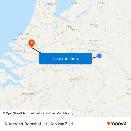 Nütterden, Bomshof to Kop van Zuid map