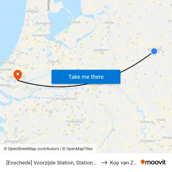 [Enschede] Voorzijde Station, Stationsplein to Kop van Zuid map