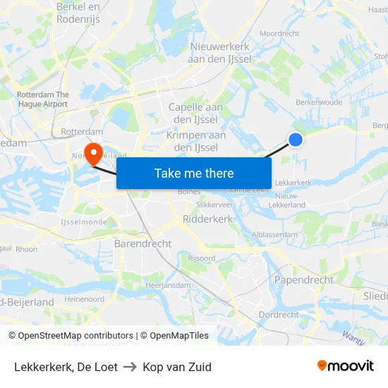 Lekkerkerk, De Loet to Kop van Zuid map
