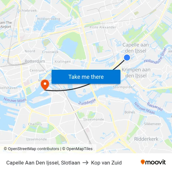 Capelle Aan Den Ijssel, Slotlaan to Kop van Zuid map