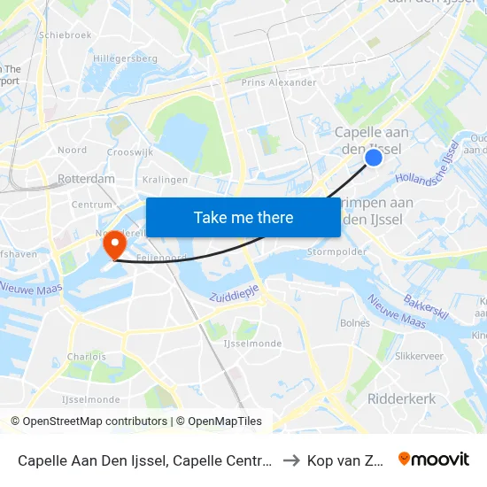 Capelle Aan Den Ijssel, Capelle Centrum to Kop van Zuid map