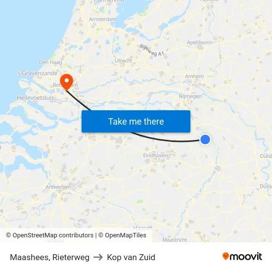 Maashees, Rieterweg to Kop van Zuid map