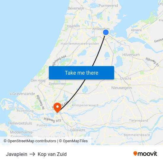 Javaplein to Kop van Zuid map