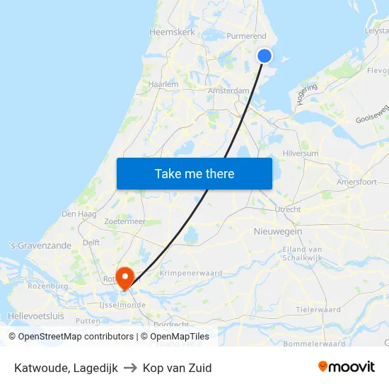 Katwoude, Lagedijk to Kop van Zuid map