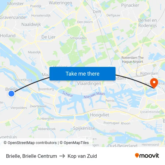 Brielle, Brielle Centrum to Kop van Zuid map