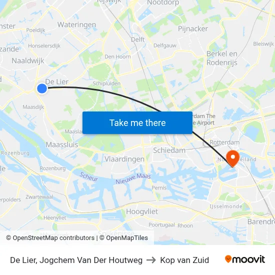 De Lier, Jogchem Van Der Houtweg to Kop van Zuid map