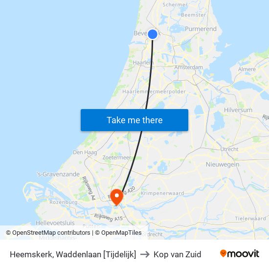 Heemskerk, Waddenlaan [Tijdelijk] to Kop van Zuid map