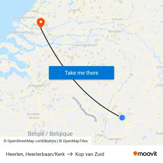 Heerlen, Heerlerbaan/Kerk to Kop van Zuid map