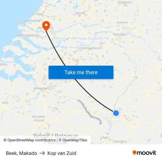Beek, Makado to Kop van Zuid map