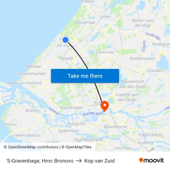 'S-Gravenhage, Hmc Bronovo to Kop van Zuid map